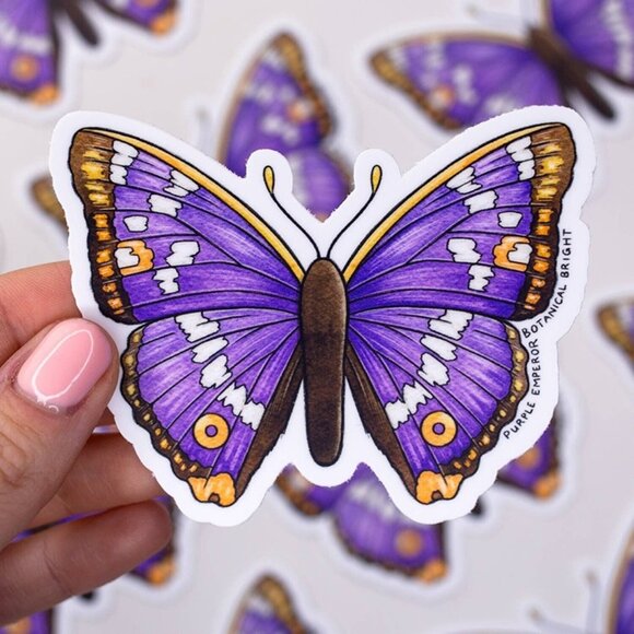 3 for $15 - Purple Emperor Butterfly Sticker - Waterproof Vinyl Nature Decal - Picture 3 of 6
